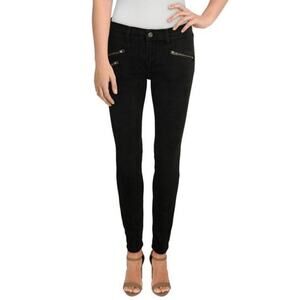 BLACK ORCHID Billie Zipper Cut Off Dye Hem Skinny Jeans Grey Black Size 26 $202